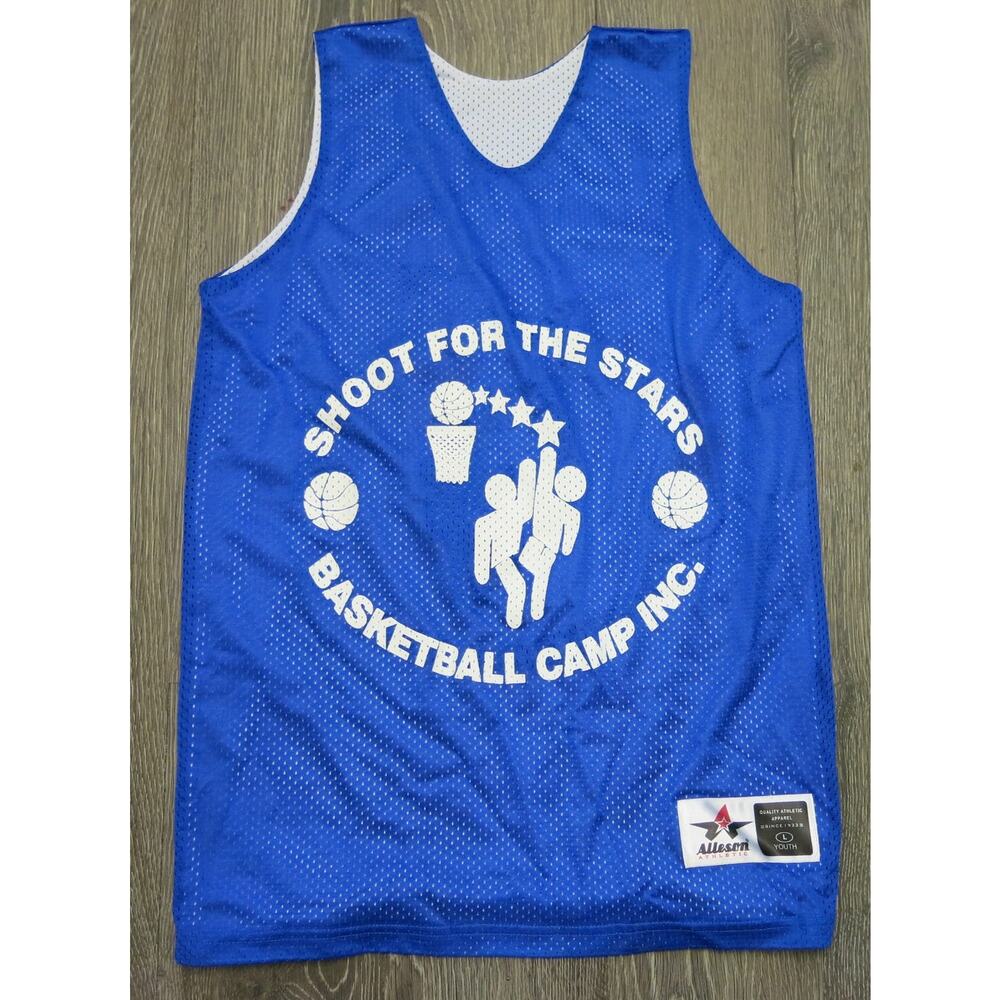 BASKETBALL Camp Reversible Jersey Sonic Pizza Inn Size L Youth Blue White Sports